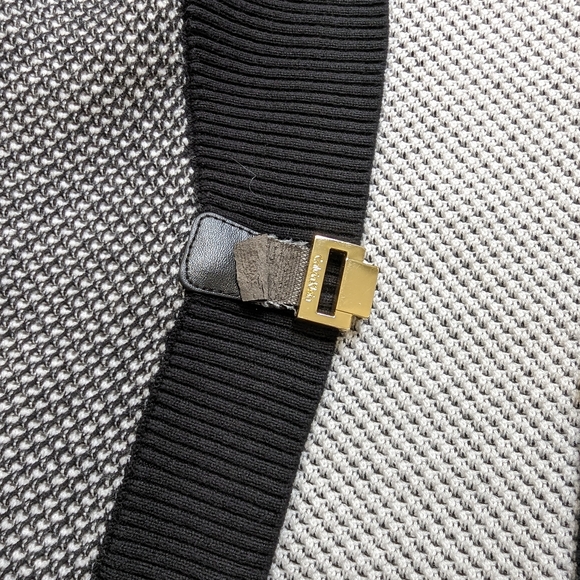 Calvin Klein Womens Black White Short Sleeve Knit Cardigan Sweater Size M - Picture 12 of 15